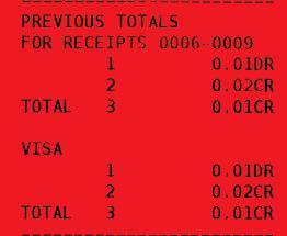 Your reconciliation report Your Merchant/ Customer ID Previous Totals details the transactions from the