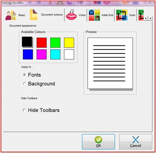 Document Colours Here (see image below) you can change the general settings of the Editor. Set Document Colours: This tab will help you set the document colours.