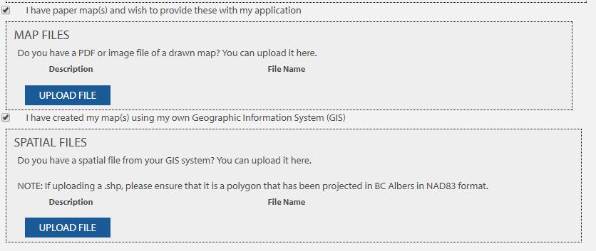 If you chose the 2 nd option I have already built map(s) using the GeoMark Service you are required to add the Geomark URL The last 2 options require an upload of either a PDf Drawing or a spatial