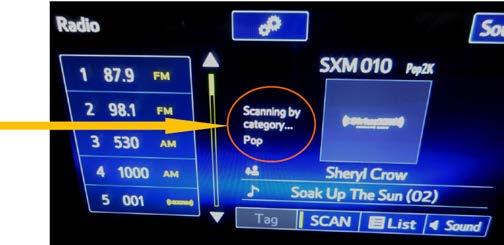 CONDITION #32: Cannot scan or seek through all SXM channels using the Seek, Scan and / or Steering Wheel buttons (2016 MY vehicles equipped with Gen 2.