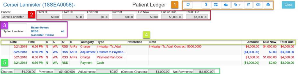 Financials Using the Ledger A patient s ledger provides all the financial information for that patient.