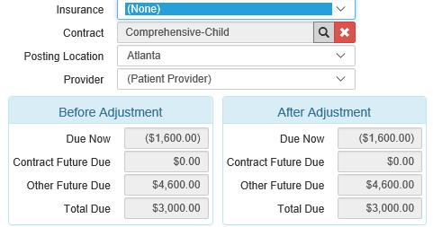 8. Click Save. The From ledger displays, noting the transfer. Other ledgers are also updated. FROM Patient Ledger TO Patient Ledger Posting a Contract Transfer 1.
