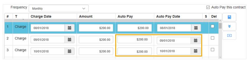 9. Click Fill. The Fill dialog box displays. 10. Check Auto Pay and Auto Pay Date and keep Date and Amount checked. 11.