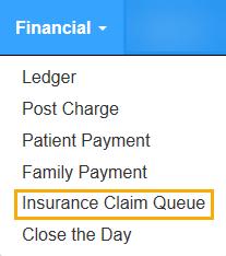 Insurance Queue No matter if you accept assignment or not, you manage all claims through the Insurance Claim Queue.
