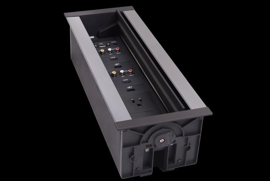 DATA SHEET HydraPort 12 Module Connection Ports HPX-1200SL, Brushed Aluminum (FG560-03-SL) HPX-1200BL, Black Anodized (FG560-03-BL) Overview With space for up to 12 modules, the HPX-1200 allows you