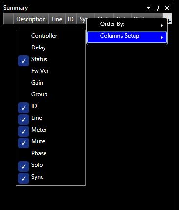 The Columns Setup functionality allow to enable/disable specific columns within some useful information regarding devices like: The image above show the columns enabled by default Either Delay