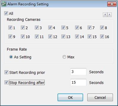 Upload image when sensor is triggered: Select the camera that the images will be captured and send when the any alarm is triggered.