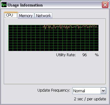 Click OK to save the configuration. Usageinfo To view usage of the system CPU, memory, and network.