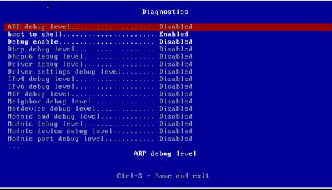 7.1.1 Diagnostic Diagnostic menu enables the user to diagnose problems in released ROMs by enabling the