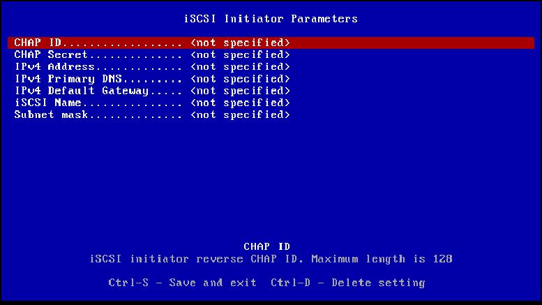 7.7 iscsi Initiator Parameters NOTE: iscsi Initiator Parameters menu is applicable to ConnectX -3/ConnectX -3 Pro adapter cards only.
