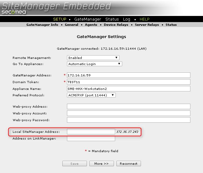 4. SiteManager Embedded 4.1. SiteManager Embedded and Multiple NICs This release includes several optimizations for SiteManager Embedded when installed on a host with multiple Ethernet ports. 4.1.1. Local SiteManager Address One of the SiteManager interfaces will be identified as the DEV (Device) address by the SiteManager system.