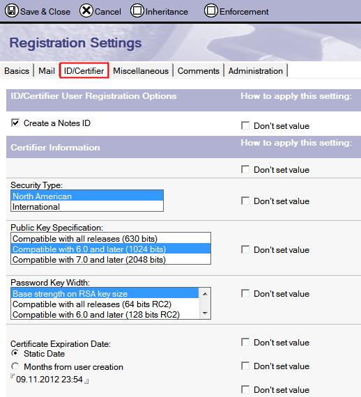 Use Registration Settings - With policies and registration settings you