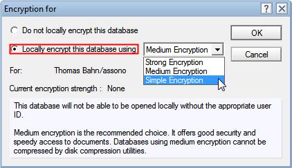Encryption of Databases - There are 3 levels: - Strong Encryption - Medium Encryption - Simple Encryption - Higher levels are more secure, but cost more CPU time and are slower.