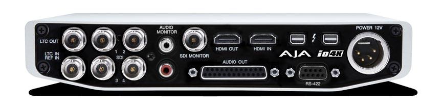 Thunderbolt 3 Ports (2) SD or HD Component Output with Composite Output on Y Connector HDMI Output Two 3G/HD/SD-SDI Inputs or One Dual-link Input LTC Output Figure 2.