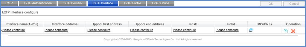 Figure4-4 L2TP IP pool 4.1.5 L2TP interface To enter the L2TP interface page, you choose Service > VPN > L2TP online status, as shown in Figure4-5.