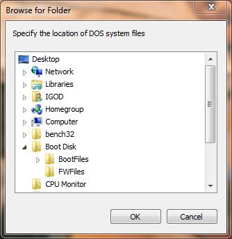 e) Next we need to use the BootFiles located in our Boot Disk folder we created on the desktop, click on the button on the HP Format Tool program pictured below.