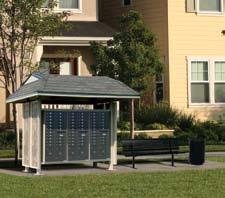 The vario Shelter kit beautifully protects residents as they retrieve their mail and is available in multiple sizes and configurations.