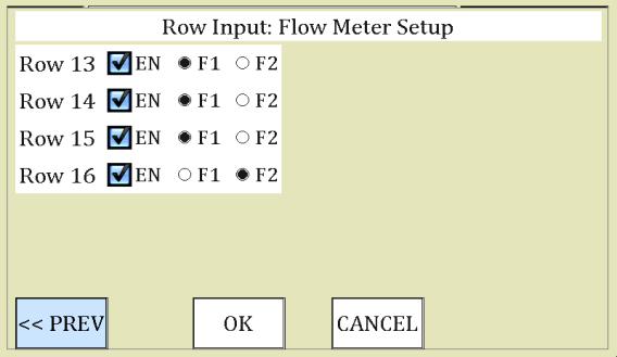 50 Figure 12 Two Rate Flow Ratio Setup When two rates are selected you must enable the Row and select which Flow Rate.