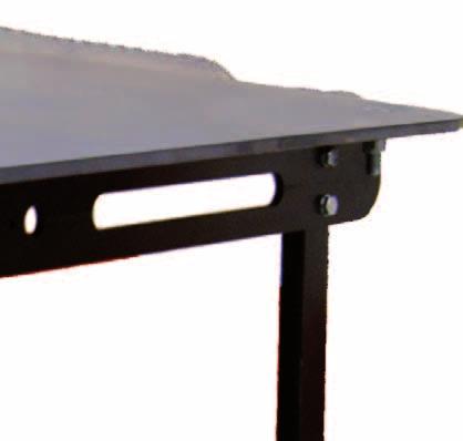 stable by up to 820 kg net weight and levelling feet table top of at least 12 mm thickness, can be varied