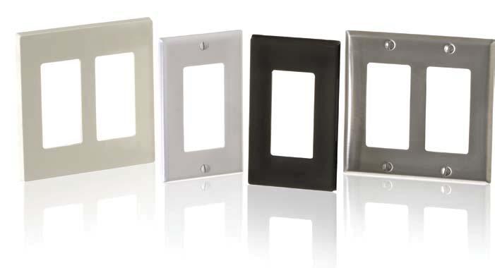 Wallplates and Weather-Resistant Covers Leviton Decora Plus and Decora Designer Wallplates available in a wide spectrum of colors and styles can add subtle elegance to any home.