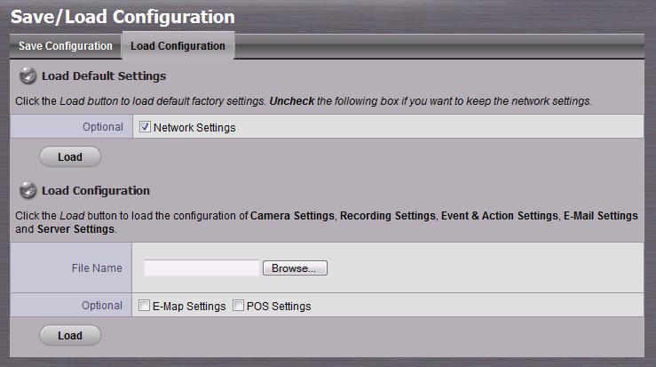 12 Load Unit Configuration / Default Settings Load configuration can let you apply another unit s settings to the current unit; Load Default Settings will revert all of the unit s settings