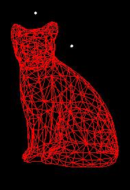 b is the right-hand side matrix of the linear system in equation 2. 3.4.3 Result The following picture is the original mesh, which is a cat.