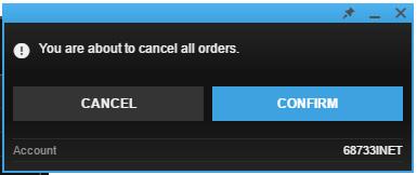 its borders Double-click a row to launch the Cancel order dialogue The Cancel All feature in the order module lets you cancel all orders, or just those within a specific