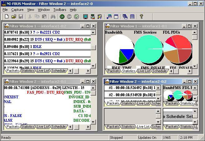 Chapter 3 Windows and Menus Figure 3-1. Relationship of Windows to Capture Documents Main Window The main window contains all the windows of the NI-FBUS Monitor.