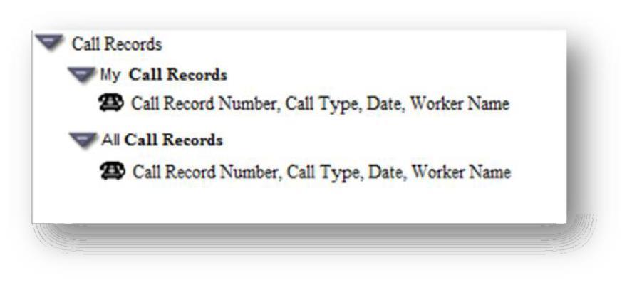 Call Records Expando About Call Records Expando The Hotline user accesses the Call Records expando from the outliner section of the desktop by clicking the Call Records expando icon.