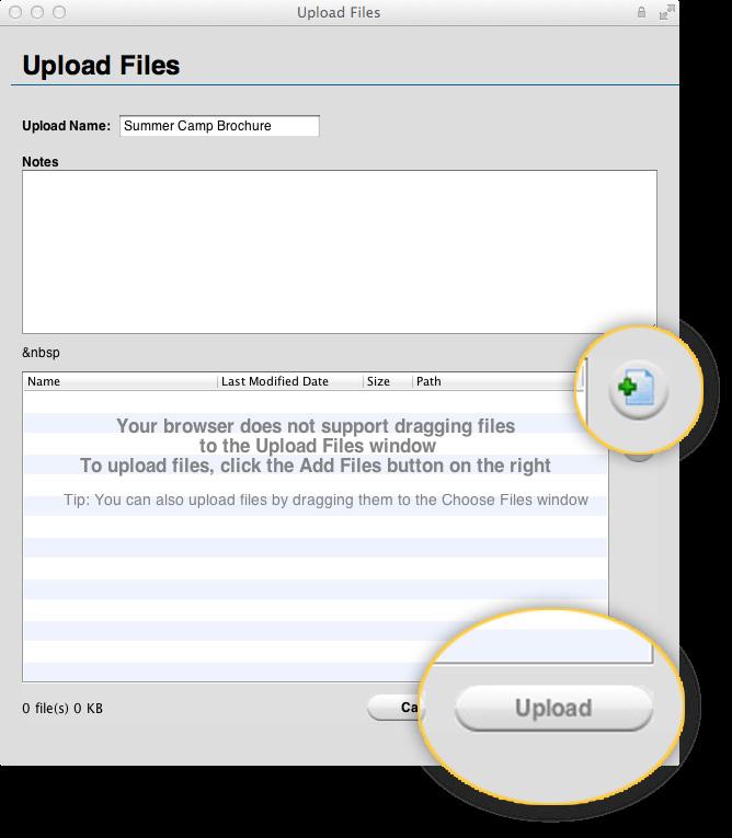 Upload Name: It is important to give the upload an appropriate name. This helps to keep track of versions of your files in case you make a change to your file and upload a second time.