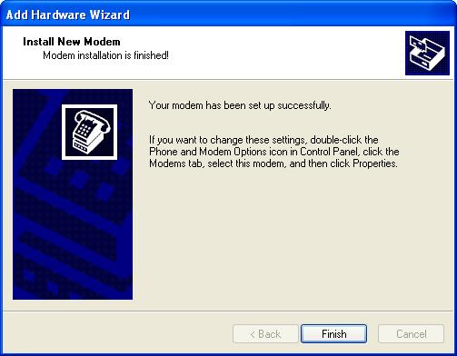 Figure 0-18: Add Hardware Wizard: Finish l. Once the device driver is installed, select Finish.