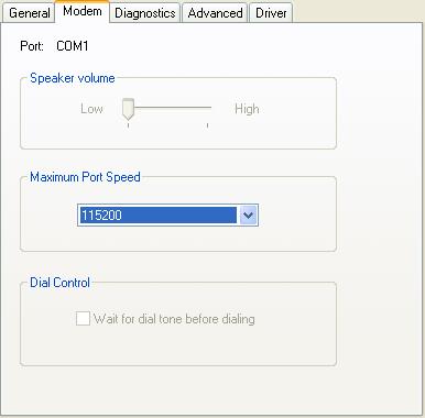 PinPoint X HSUPA/HSDPA Figure 0-21: device Properties: device c. Maximum Port Speed should be set to 115200 (default). d. Select OK to exit. e. Select OK again to exit out of the Phone and device Options.