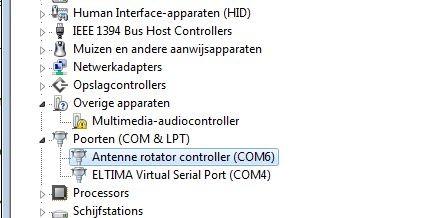 As you can see, my computer has assigned COM port 6 to the controller.