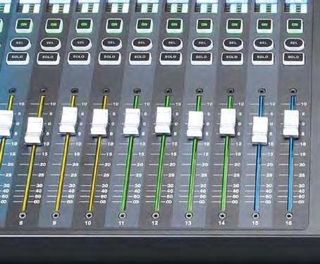 FaderGlow illuminates the fader track in different colours to provide at-a-glance status information on precisely what the fader is controlling aux sends, FX sends or even the graphic EQ that s