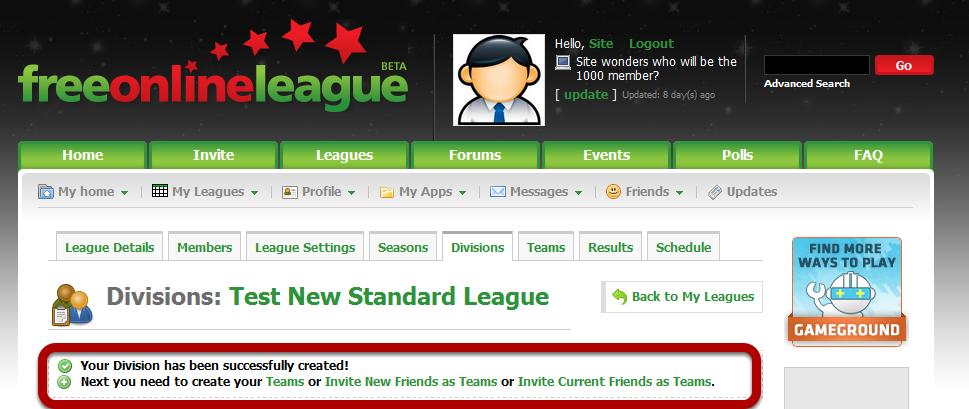 Create Teams - Overview Next you need to create the Teams for your Standard League. Teams can be either assigned to another League Member or not.