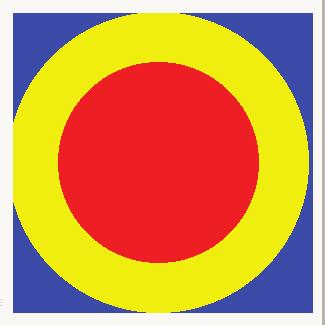 Jyoti: Next the colour is changed to yellow. The circle statement draws circle. The first two numbers (145, 150) must be (x, y) coordinates of the center. The third number (150) is the radius.
