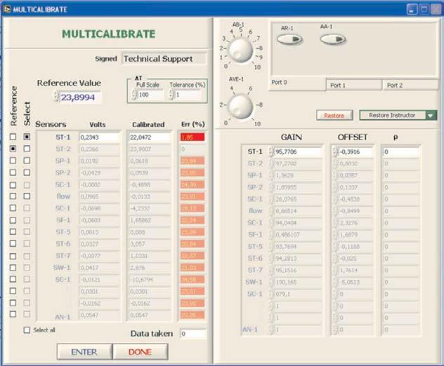 Software for Sensors Calibration Examples of screens By using a free of charge