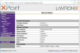 The [XPort ] browser appears. As shown in the image to the right, click [Network]. 7.