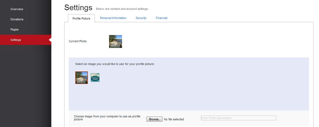 P a g e 15 How to Use Settings Tab Access and edit your profile picture,