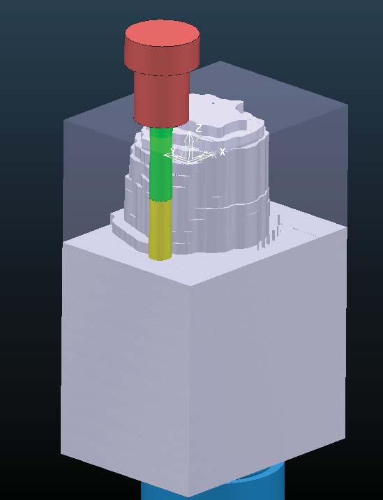 Running a Tool path Simulation Powermill will allow you to run a rendered simulation of your tool path. To do this click on the Red Button to toggle into view mill.