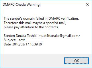 Could be verified by DMARC? yes no Did fail in DMARC verification? no yes Did pass in either SPF or DKIM?