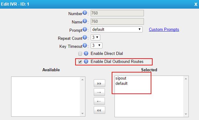 2. Added support for dialing external numbers when in an IVR.