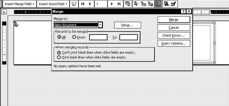 Click On Create, then Envelopes. The Microsoft Word window will open. Click on the Active Window button, and then click on the Get Data button. Next, click on Open data source.