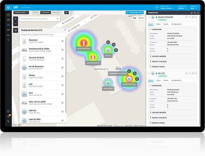Wireless design and Management tools Intuitive and Robust Configuration, Control and Monitoring Instantly provision and configure thousands of UniFi APs. Quickly manage system traffic.