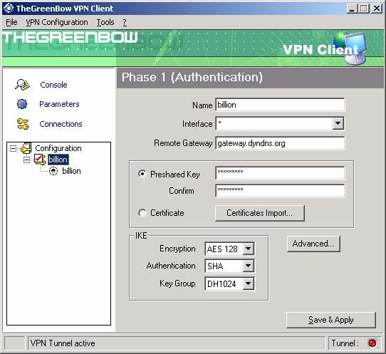 3 TheGreenBow IPSec VPN Client configuration 3.