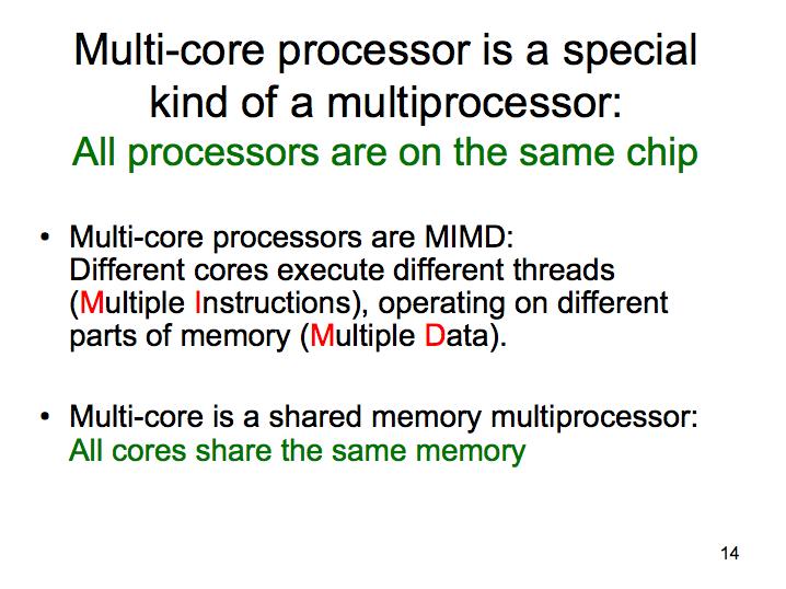 parallel processing by chaining together separate processors.