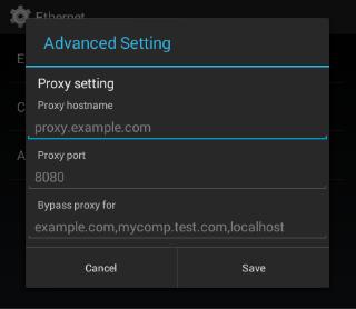 user to specify a DHCP connection or a Static IP connection: Advanced Settings will allow the user