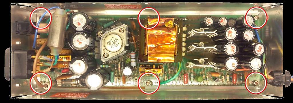 AA11040/B/C: 1. To open your Apple II Power Supply Enclosure start by removing the 10 small screws (5 on each side) on the bottom edge of each long side.