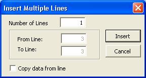 19. Click the plus sign ( ) button again to add another line. 20. If you want to add a block of lines, click. 21. Enter the desired number of lines.