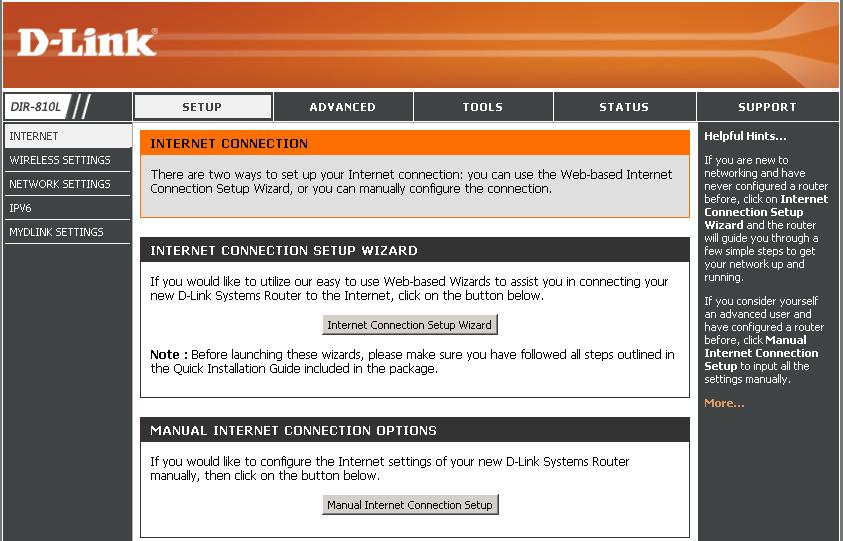 Internet Connection Setup If you want to configure your router to connect to the Internet using the wizard, click Internet Connection Setup Wizard. Refer to page 36.